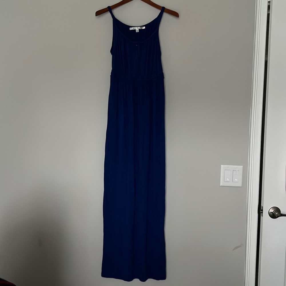 Max Studio Long Maxi Dress Dark Blue Small